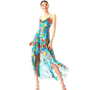 Alice + Olivia Christina Floral High Low Midi Dress Size 0